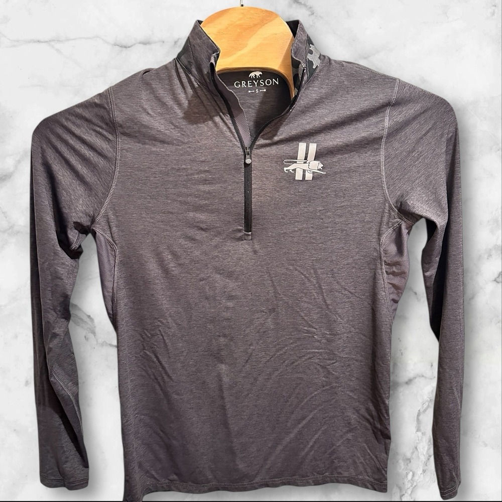 Detroit Lions Greyson Heather Gray Performance Pullover 1/4 Zip Small RARE Mint